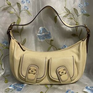 Michael Kors Cream Hobo Shoulder Bag with Gold Hardware